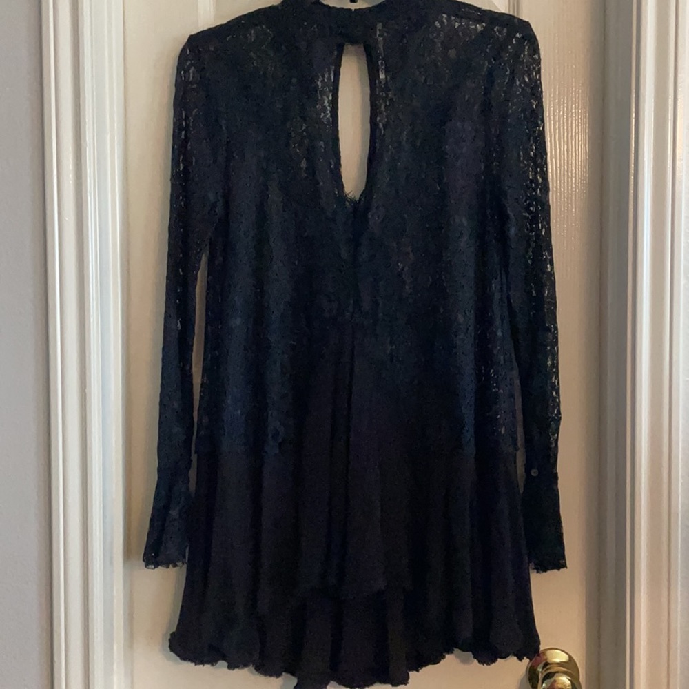 (HALLOWEEN!) Free People Black Lace Tunic - Picture 11 of 12